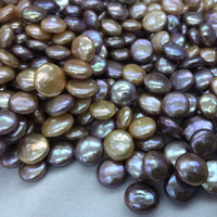 ELEISPL JEWELRY Lots 200g Luster Coin Shape Freshwater Pearls White and Multicolours Undrilled Beads