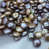 ELEISPL JEWELRY Lots 200g Luster Coin Shape Freshwater Pearls White and Multicolours Undrilled Beads