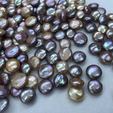 ELEISPL JEWELRY Lots 200g Luster Coin Shape Freshwater Pearls White and Multicolours Undrilled Beads