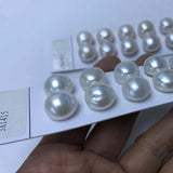 ELEISPL JEWELRY 13-14MM Half Drilled Buttion Freshwater Pearl For Earrings Pendant Ring