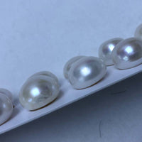 ELEISPL JEWELRY 13-14MM Half Drilled Buttion Freshwater Pearl For Earrings Pendant Ring