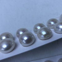 ELEISPL JEWELRY 13-14MM Half Drilled Buttion Freshwater Pearl For Earrings Pendant Ring