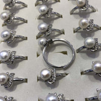 ELEISPL JEWELRY 100 PCS GENUINE Freshwater Pearls Rings