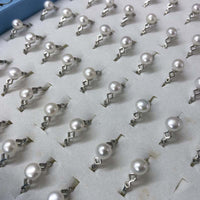 ELEISPL JEWELRY 100 PCS GENUINEv6-7mm Freshwater Pearls Rings