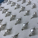 ELEISPL JEWELRY 100 PCS GENUINEv6-7mm Freshwater Pearls Rings