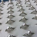 ELEISPL JEWELRY 100 PCS GENUINEv6-7mm Freshwater Pearls Rings