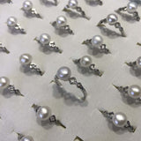 ELEISPL JEWELRY 100 PCS GENUINEv6-7mm Freshwater Pearls Rings