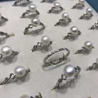 ELEISPL JEWELRY 100 PCS GENUINEv6-7mm Freshwater Pearls Rings