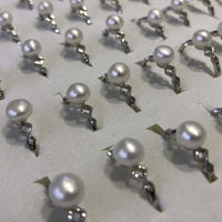 ELEISPL JEWELRY 100 PCS GENUINEv6-7mm Freshwater Pearls Rings