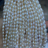 ELEISPL Wholesale 10 Strands Small 4-5mm Rice Freshwater Pearls Loose Strings #SY0003