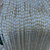 ELEISPL Wholesale 10 Strands Small 4-5mm Rice Freshwater Pearls Loose Strings #SY0003