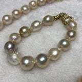 ELEISPL JEWELRY 12-14MM Nucleated Pearl Set 50cm Necklace 8" Bracelet #2300030-7