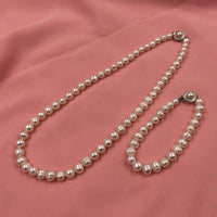 ELEISPL JEWELRY Wholesale 7-8mm White Pearl Necklace Bracelet Or Sets With Pearls Clasp