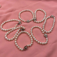 ELEISPL JEWELRY Wholesale 7-8mm White Pearl Necklace Bracelet Or Sets With Pearls Clasp