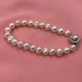 ELEISPL JEWELRY For 10 sets 7-8mm freshwater pearl bracelets & studs earrings