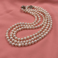 ELEISPL JEWELRY Wholesale 7-8mm White Pearl Necklace Bracelet Or Sets With Pearls Clasp