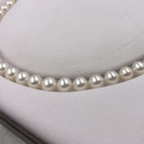 ELEISPLJEWELRY AAA Stunning 8mm Round White FW Pearls Necklacce 40CM 42CM 14K Gold Clasp