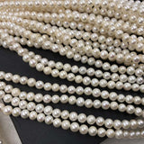 ELEISPL JEWELRY 10 Strands 7-8mm Near Round White FW Pearls Loose Strings