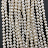 ELEISPL JEWELRY 10 Strands 7-8mm Near Round White FW Pearls Loose Strings