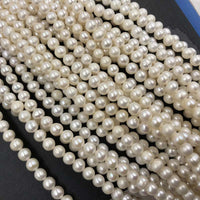 ELEISPL JEWELRY 10 Strands 7-8mm Near Round White FW Pearls Loose Strings