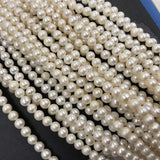 ELEISPL JEWELRY 10 Strands 7-8mm Near Round White FW Pearls Loose Strings