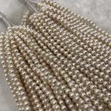 ELEISPL JEWELRY 10 Strands 7-8mm Near Round White FW Pearls Loose Strings