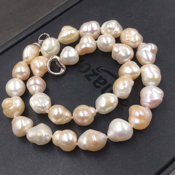 [ELEISPL]12-13mm Natural Baroque Pearl Necklace 17" Multicolours #22010021