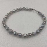 [[ELEISPL] NEW 11-14MM Gray Freshwater Pearl Necklace 17" #22010076