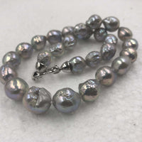 [[ELEISPL] NEW 11-14MM Gray Freshwater Pearl Necklace 17" #22010076