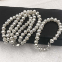 [ELEISPL]  Wholesale 20Qty White Freshwater Real Pearl Bracelets 7-8mm  #22010119