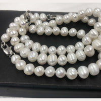 [ELEISPL]  Wholesale 20Qty White Freshwater Real Pearl Bracelets 7-8mm  #22010119