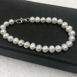 [ELEISPL]  Wholesale 20Qty White Freshwater Real Pearl Bracelets 7-8mm  #22010119