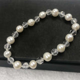 {ELEISPL] 15 Strands 6-7mm Mixed Real Pearl Bracelets Stretch Bangle #220100128