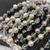 {ELEISPL] 15 Strands 6-7mm Mixed Real Pearl Bracelets Stretch Bangle #220100128