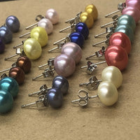 ELEISPL 100 Pairs Mixed 4-9mm Similar Multi-colours FW Pearl Studs Earrings