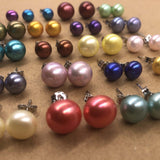 ELEISPL 100 Pairs Mixed 4-9mm Similar Multi-colours FW Pearl Studs Earrings