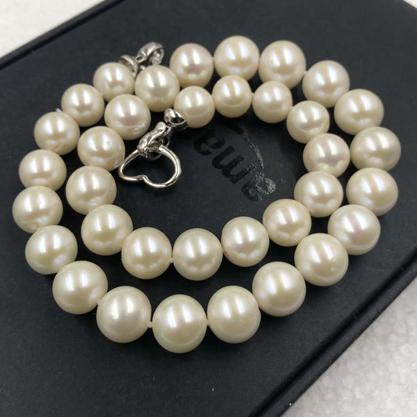 [ELEISPL]  Stunning 11-13mm Round White Freshwater Pearl Necklace  #22010172