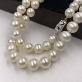 [ELEISPL] AA 17" Near Round Lavender Or White Real Pearl Necklace 7-8mm  Silver Clasp #22010191-192