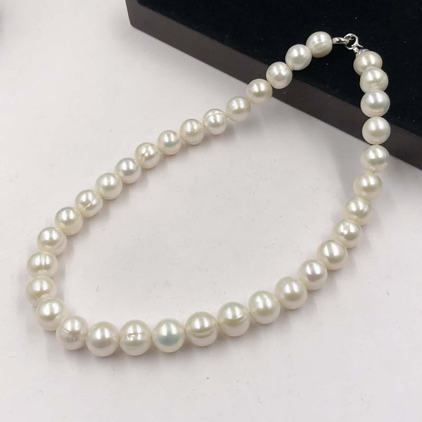 [ELEISPL] Big 11-12mm Near Round Freshwater Pearl Necklace 17" #22010203