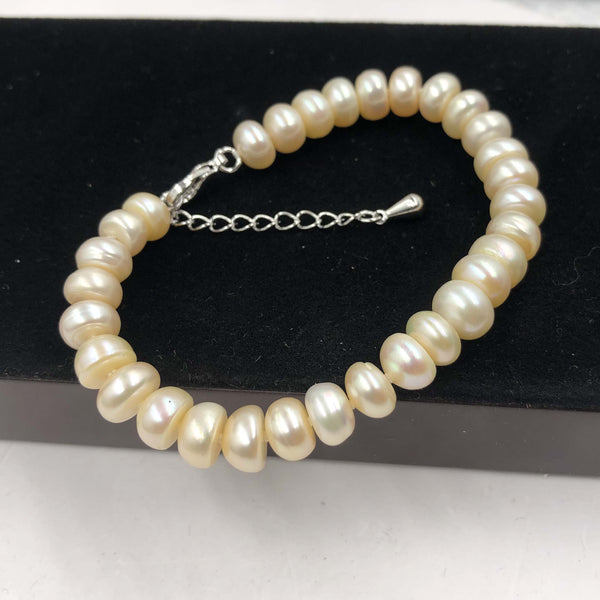 [ELEISPL] LOTS 20 Strands 7-8mm Bread White Freshwater Pearl Necklace #22010211