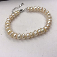 [ELEISPL] LOTS 20 Strands 7-8mm Bread White Freshwater Pearl Necklace #22010211