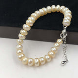 [ELEISPL] LOTS 20 Strands 7-8mm Bread White Freshwater Pearl Necklace #22010211