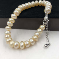 [ELEISPL] LOTS 20 Strands 7-8mm Bread White Freshwater Pearl Necklace #22010211