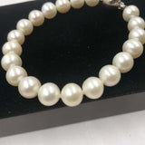 [ELEISPL] Set Jewelry 8.5-9mm Round White Real Pearl Necklace & Bracelet Natural Furrow #22010235