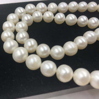 [ELEISPL] Set Jewelry 8.5-9mm Round White Real Pearl Necklace & Bracelet Natural Furrow #22010235