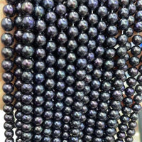 {ELEISPL] Newly Wholesale 15 Strands 8-9mm Black Freshwater Pearl Loose Strings  #22010276