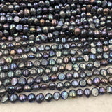 [ELEISPL Wholesale 20 Strands 7-8mm Nugget Freshwater Pearl Loose Strings Gray Or Peacock  #22010282-9