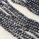 [ELEISPL Wholesale 20 Strands 7-8mm Nugget Freshwater Pearl Loose Strings Gray Or Peacock  #22010282-9