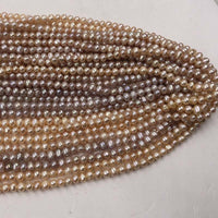 [ELEISPLWholesale 20 Strands 5mm Mix Freshwater Pearl Loose Beads Strings Near Round Potato #22010285