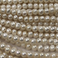 [ELEISPL Wholesale 11 Strings Near 10mm White Natural Furrow FW Pearl Baroque Bread Shape  #22010286